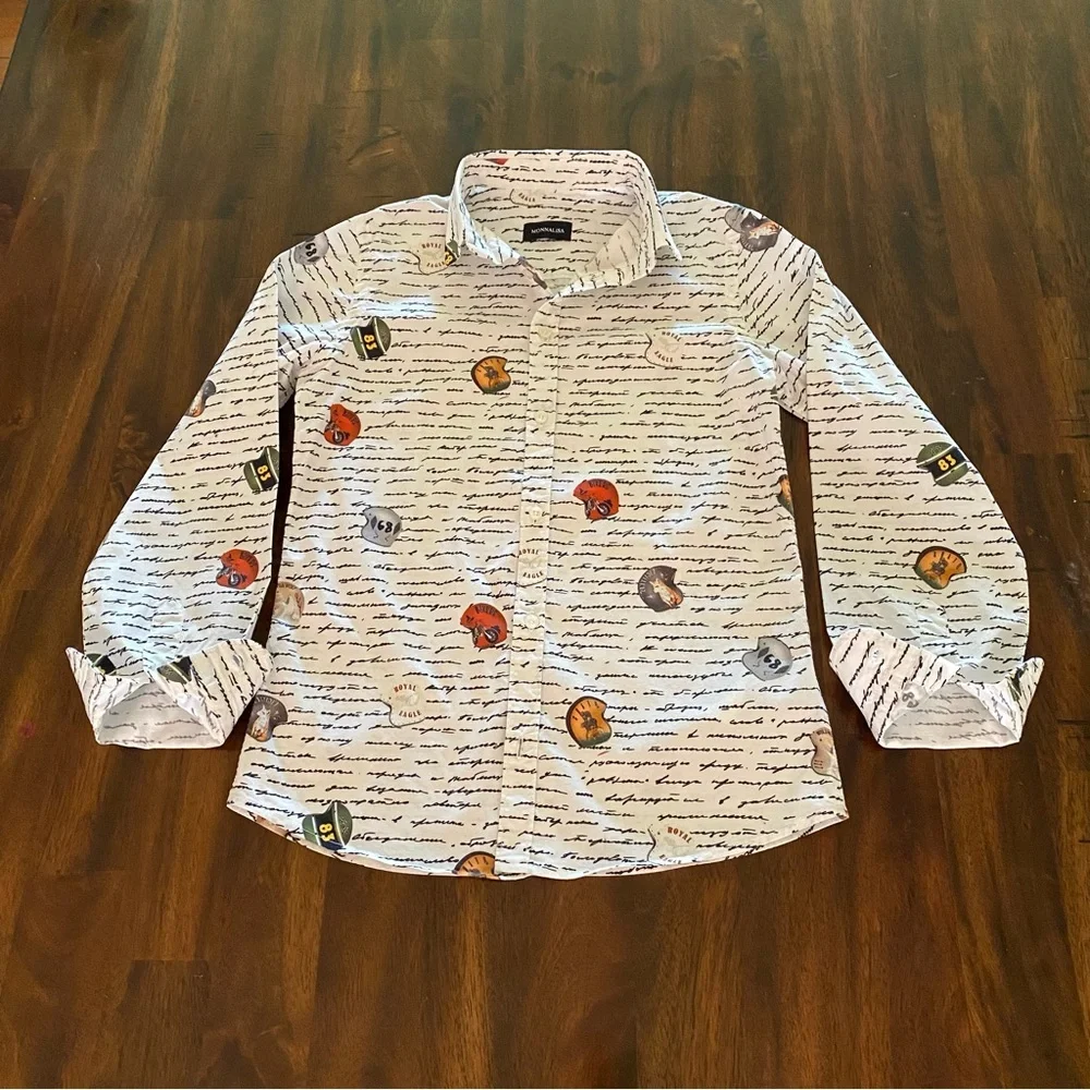 Monnalisa Boys Biker Print Long sleeves Shirt - Picture 3 of 11